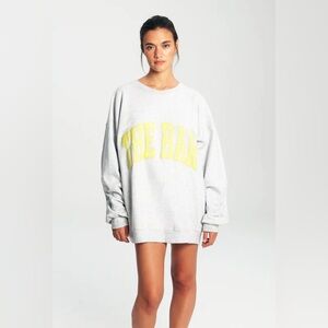 The Bar Heather Grey/Lemon Varsity Crew